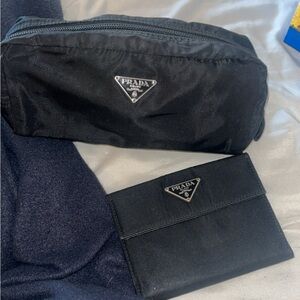 Prada Re-Nylon and Saffiano Necessaire & Matching Wallet